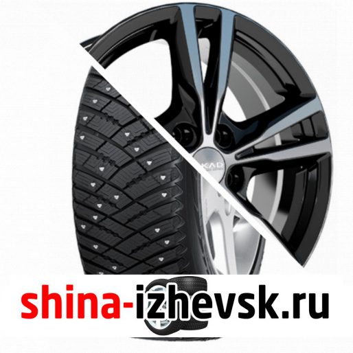 Колесо в сборе Goodyear Ultra Grip Ice Arctic SUV 225/65 R17 T 102 + СКАД Мельбурн 7xR17 5×114.3 ET45 DIA67.1 Черный глянцевый с полированной лицевой поверхностью в Ижевске